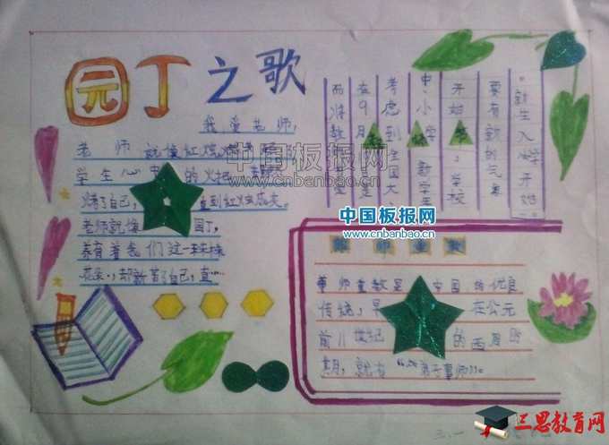 周日制作的教师节手抄报作品